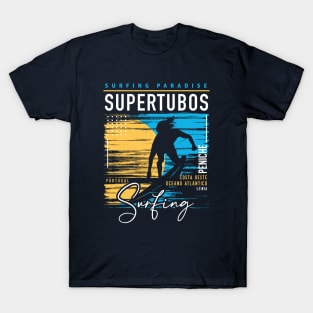 Retro Supertubos Surfing // Surfers Paradise // Surf Portugal T-Shirt